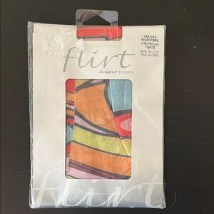 VintageFlirt Designer Hosiery Colorful Patterned Tights Footless